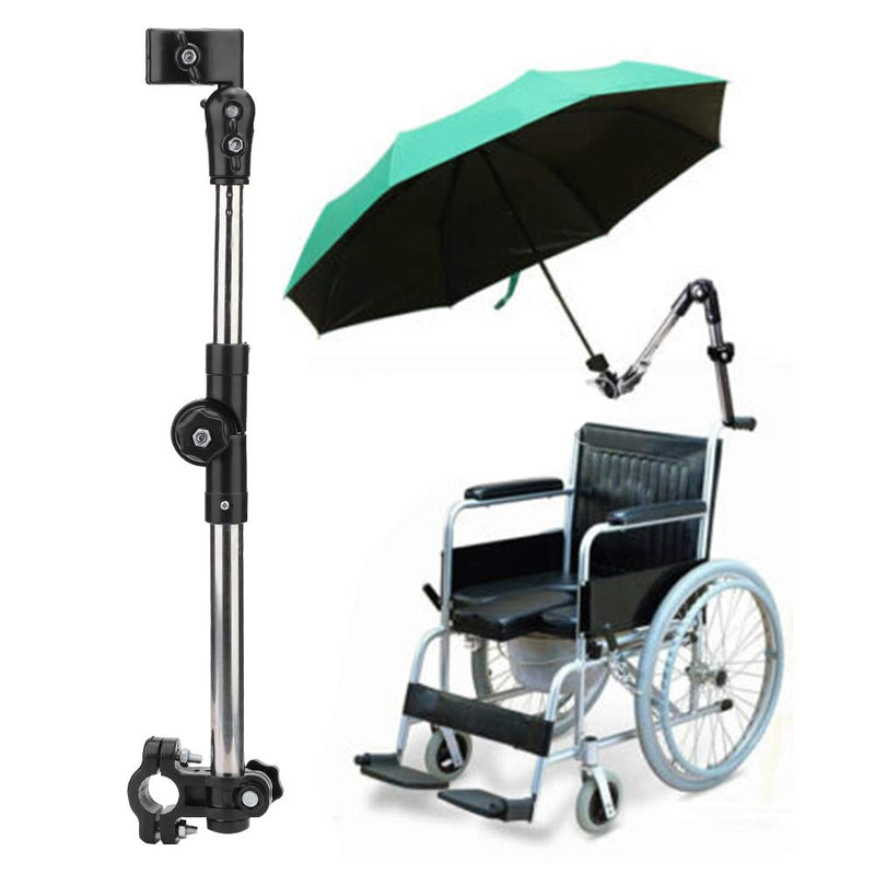 Haofy Wheelchair Umbrella Holder, Wheelchair Stroller Bicycle Umbrella Attachment Handle Bar Holder Clamp Supporter Connector - BeesActive Australia