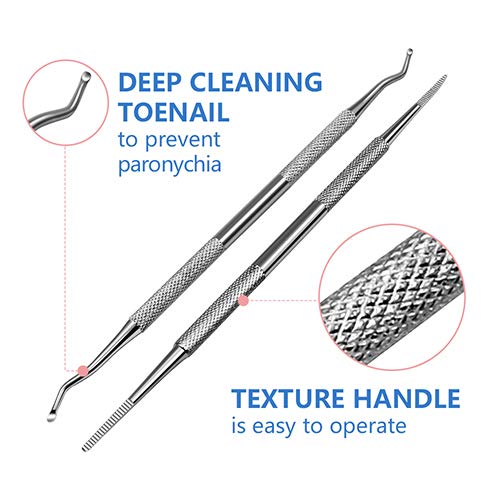 Upgrade 3PCS Ingrown Toenail Tool Includes Surgical Grade Nail Cuticle Fork, Double Sided Nail File and Lifter Cleaner Tool, 100% Stainless Steel Professional Pedicure Tools - BeesActive Australia