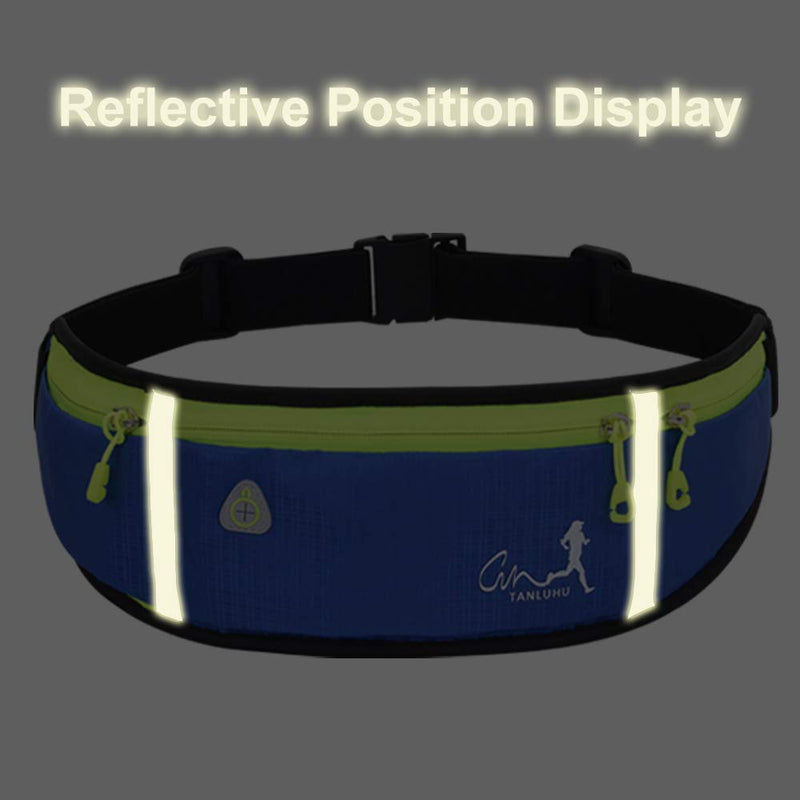 EASY BIG Running Waist Packs Running Bag Belt with Bottle Holder & Reflector for Men & Women Outdoor Walking, Hiking, Fits Maximum 6.5'' Large Smartphones Dark Blue - BeesActive Australia