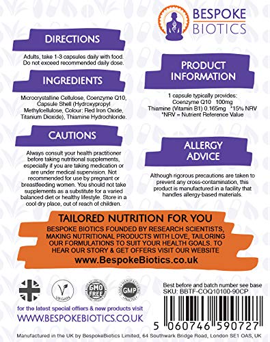 Co Enzyme Q10 100mg | COR-Shield 100 | High Absorption | Heart| Headache| Energy 100% Natural Coenzyme Q-10 | Enhanced B1| No Silicon | UK Made 90 Caps - BeesActive Australia