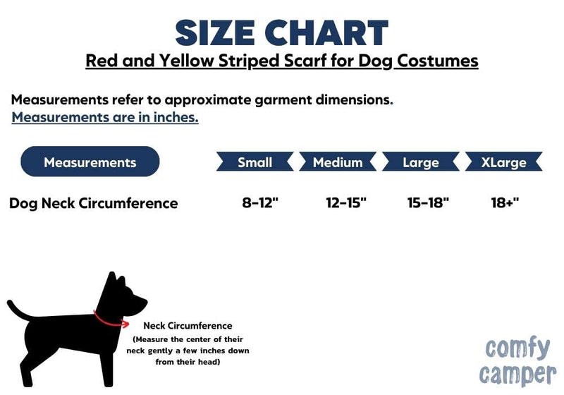 ComfyCamper Red and Yellow Striped Scarf for Dog Costumes, Clothes for Dogs Pets and Cats Large - BeesActive Australia