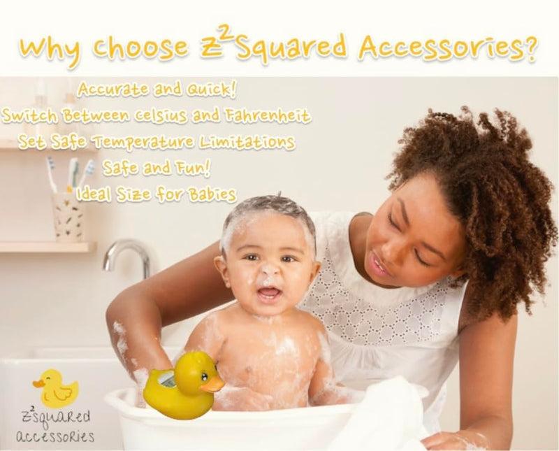 ZSquared Accessories Baby/Infant Bath Floating Toy Water Duck Safety Thermometer with Temperature Warning (Lady Duck) - BeesActive Australia