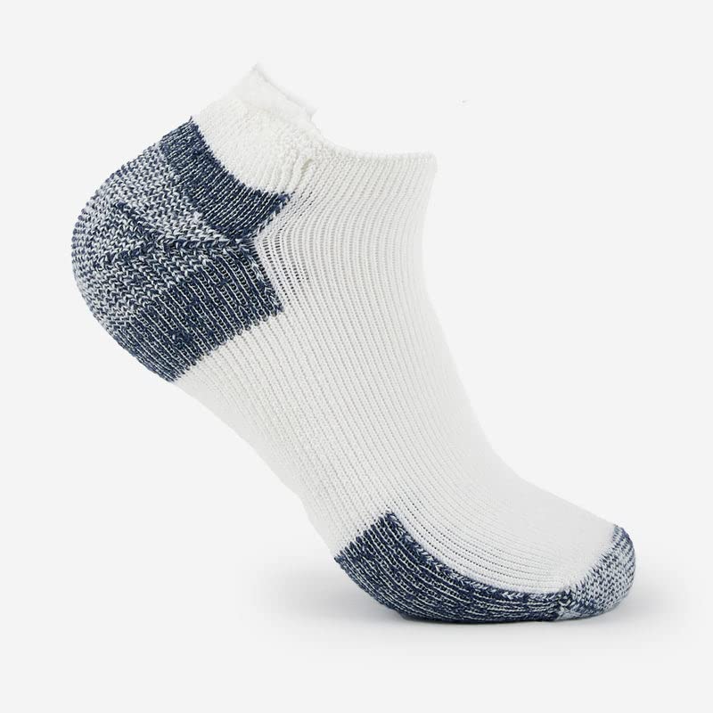 Thorlos J Max Cushion Running Rolltop Socks White/Navy (6 Pairs) Large - BeesActive Australia