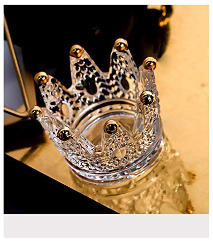 Lucktao crown Nail Art Dappen Dish,2 In 1 Nail Pen Holder & Mini Nail Art Acrylic Liquid Powder Dappen Dish Glass Dapping Dish Nail Crystal Bowl DIY Nail Equipment (gold) gold - BeesActive Australia