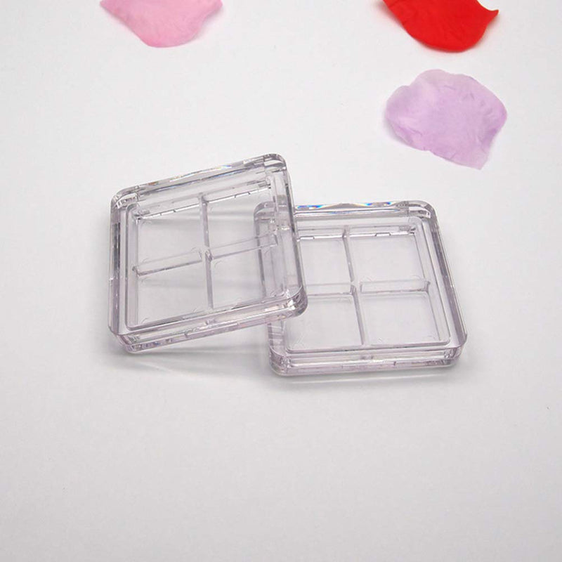 Lurrose 2PCS Empty Eyeshadow Palette Refillable 4 Grids Plastic Eye Make Up Container Palette - BeesActive Australia