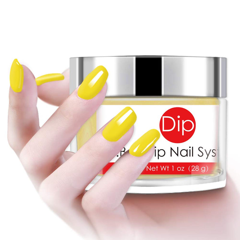 Yellow Dipping Dip Nail Powder 1 Ounce (Added Vitamins) I.B.N Acrylic Manicure Powder Light Weight and Firm, No Need UV LED Lamp Cured (DIP 041) DIP 041 - BeesActive Australia