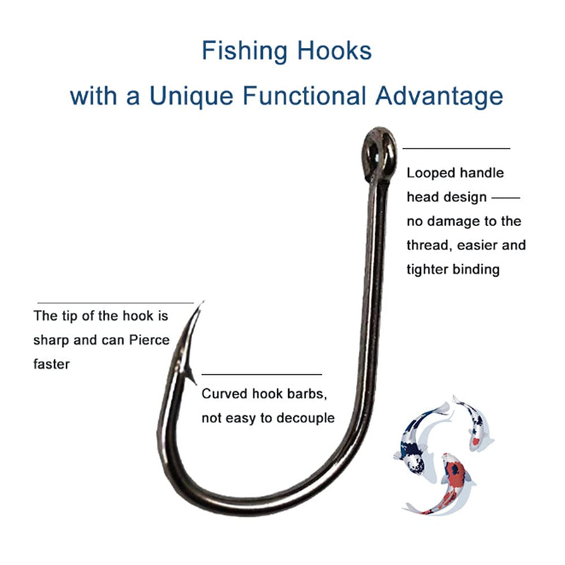 300PCS Small High-Carbon Steel Barbed Fishing Hooks with Holes, 10 Specifications of Fishing Hooks, Portable Boxed Hooks, Powerful Hooks That Can Adapt to Various Fishing Environments - BeesActive Australia