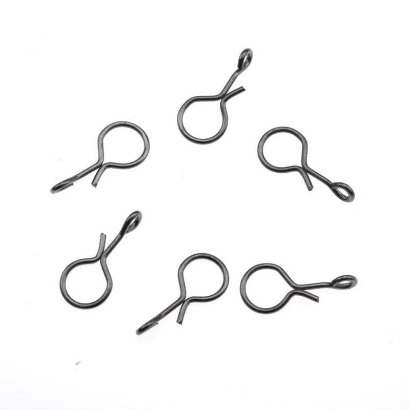 Rompin 100PCS Fly Fishing Snap Line Pin with Slice in Shank Quick Change Connect for Flies Hook & Lures Black Color S_5mm_100pcs - BeesActive Australia
