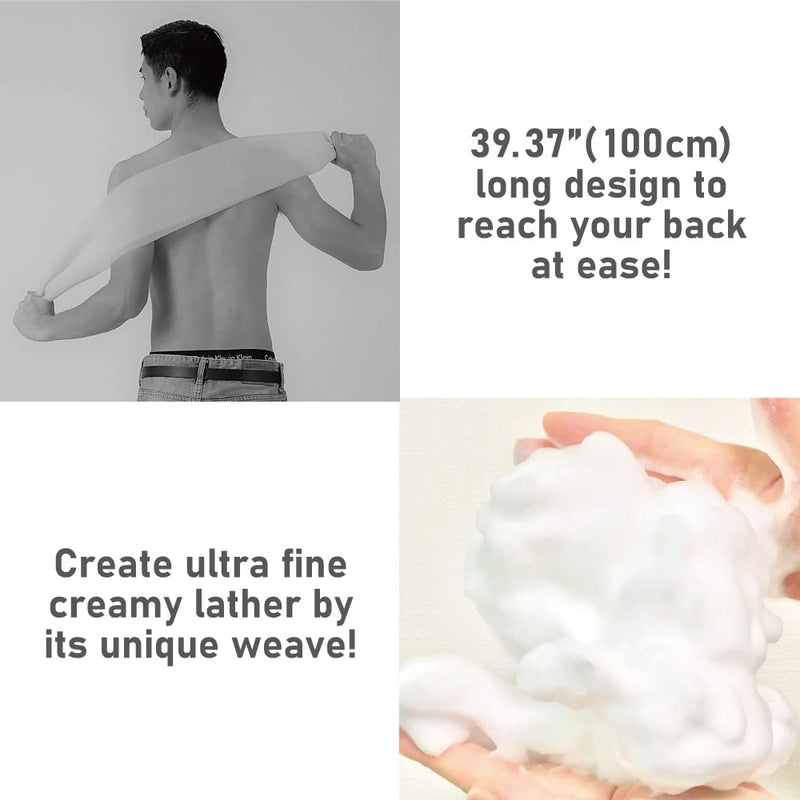 Extra Rough, Exfoliating Washcloth [Made in Japan] Exfoliating Towel Special Texture Makes Fluffy Foam Lather, Back Scrubber, Dead Skin Cell Remover [Loofah for Women and Men] (Green) Green - BeesActive Australia