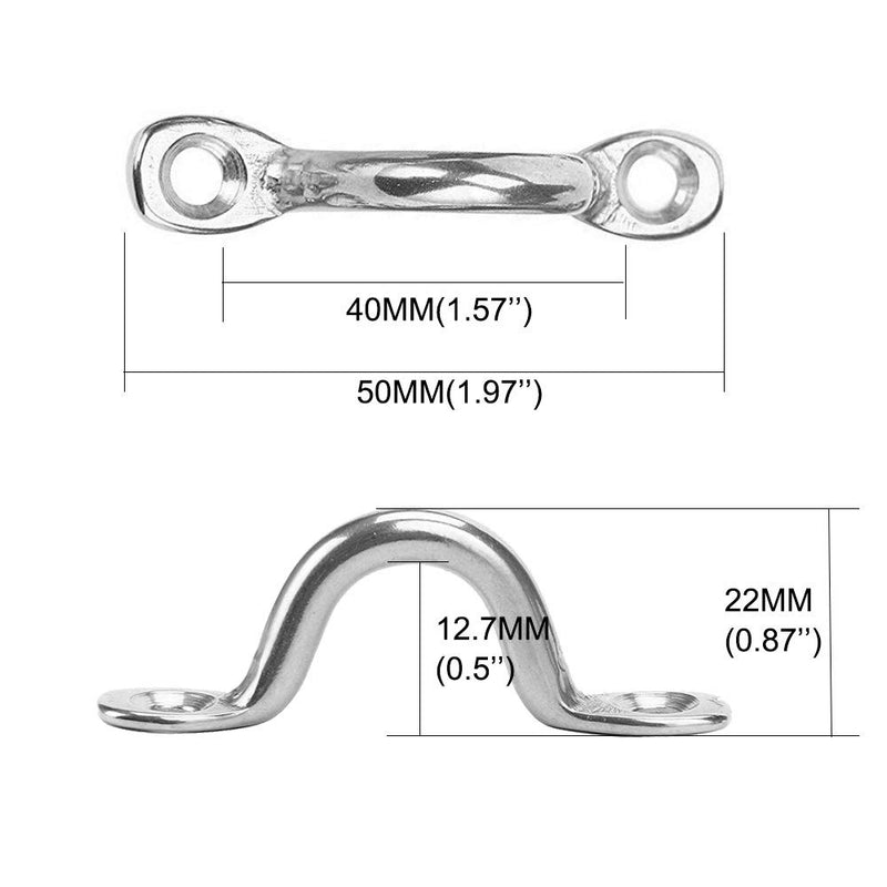 [AUSTRALIA] - Amadget Bimini Boat Top PAD Eye, 316 Stainless Steel Eye Straps Tie Down Kayak Deck Loops (Pack of 10) 