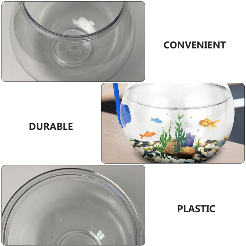 Balacoo Plastic Fish Tank Transparent Small Aquarium Fish Plant Tanks Aquariums Vase Pot Household Goldfish Tank Round Fish Bowl Aquarium Tank - BeesActive Australia