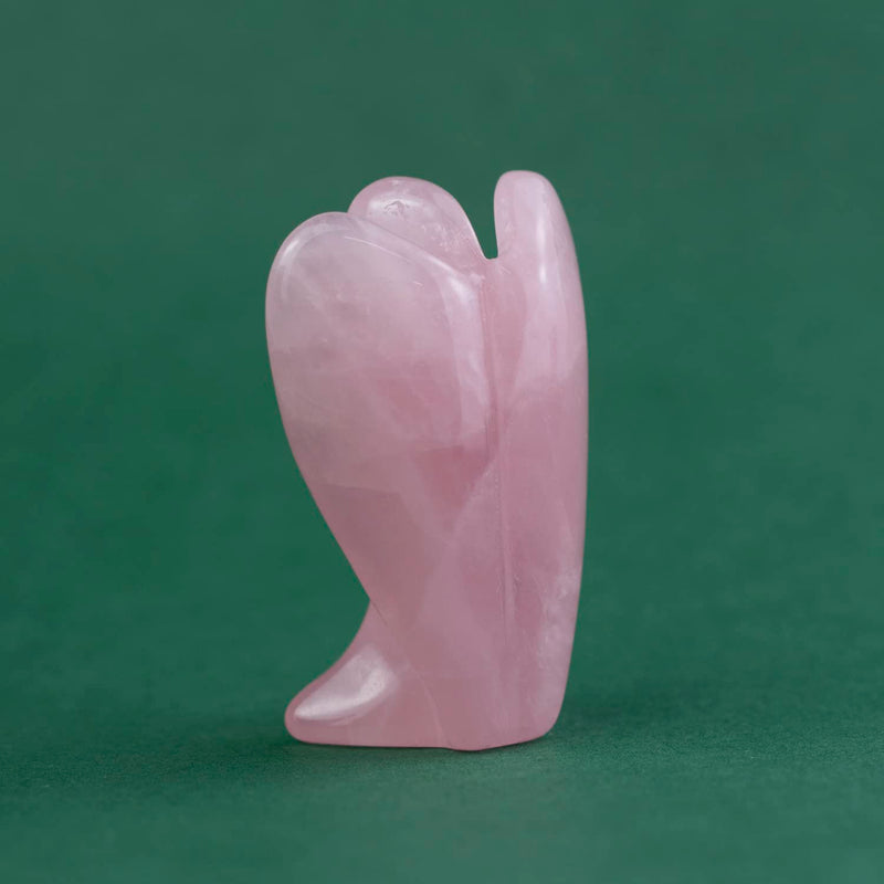 Ouubuuy Natural Rose Quartz Crystal Angel Pocket Guardian Angel Figurines Gift for Reiki Healing 1.5“ Pink Quartz - BeesActive Australia