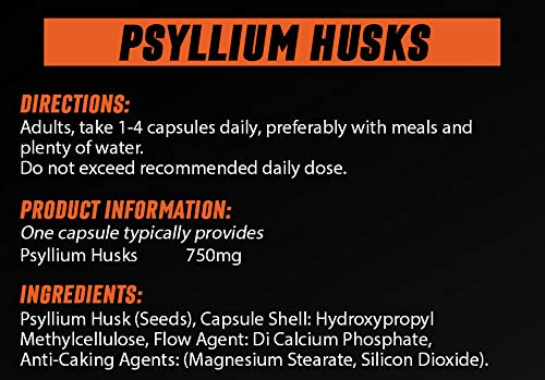 Psyllium Husks Capsules | Psyllium Husk Supplement | Psyllium Husks Natural Fibre 750mg 90 Vegan Capsules | for Colon Cleansing & Bowel Health - BeesActive Australia