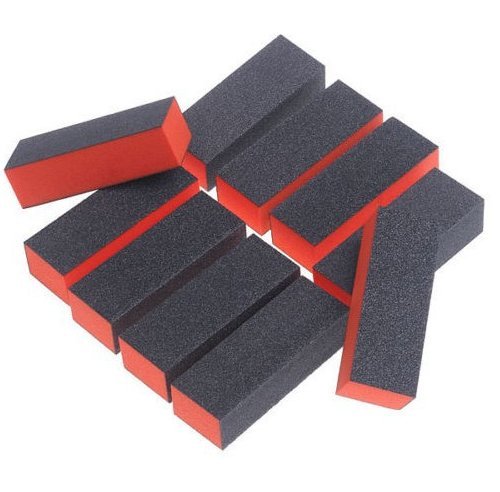 Onwon 10 PCS Sanding Buffing Nail Polisher 4 Way Polish Buffer Buffing Block Nail Files Art Pedicure Manicure File(Black Red) - BeesActive Australia