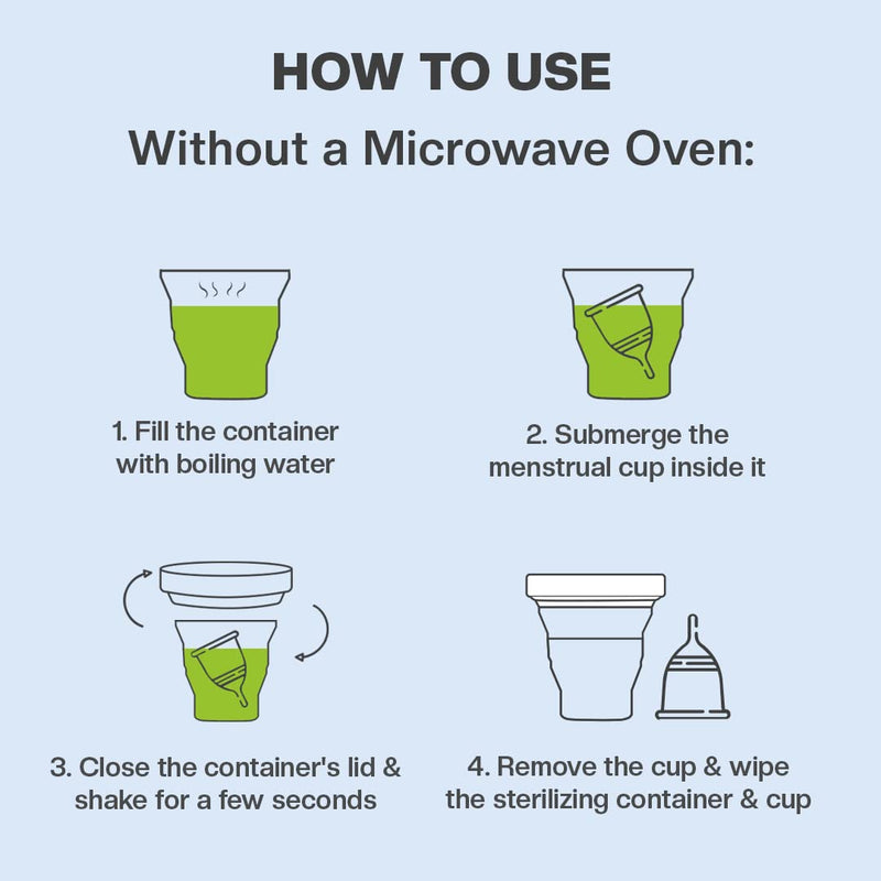 Pee Safe Menstrual Cup Steriliser (1N) | Made with Medical Grade Silicone | Microwave, Compact and User-Friendly - BeesActive Australia