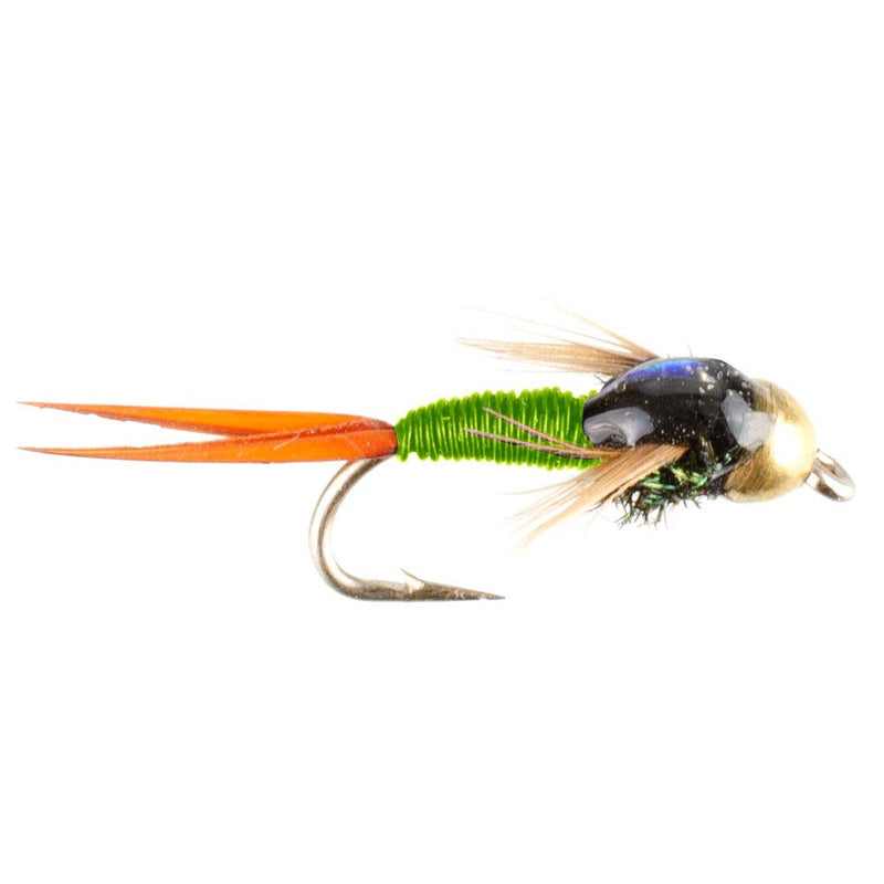 The Fly Fishing Place Bead Head Chartreuse Copper John Nymph Fly Fishing Flies - Set of 6 Flies Hook Size 14 - BeesActive Australia
