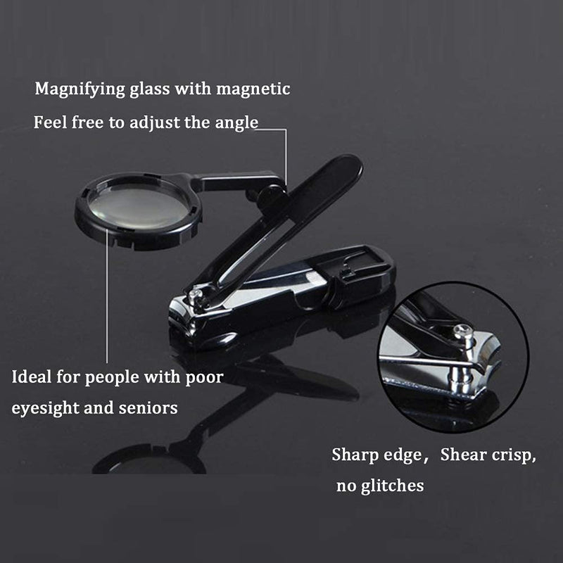 HAICHEN TEC Guinea Pig Nail Clippers with Magnifying Glass Stainless Steel Claw Toenail Trimmer for Small Animal Hedgehog Rabbit Hamster Ferret Hamsters Chinchilla Sugar Glider Pet Grooming Supplies Black - BeesActive Australia
