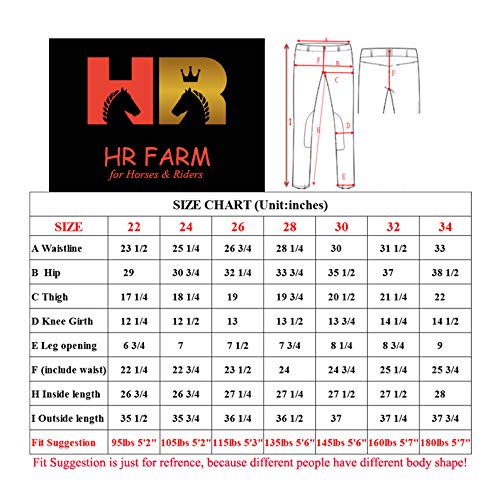 [AUSTRALIA] - HR Farm Horse Riding Women's Knee Patched Breeches Black 26 