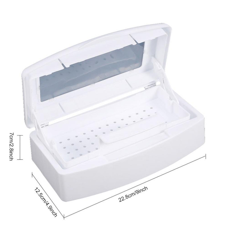 Nail Tools Tray Sterilizer, Sterilization Box Cleaner with Self-draining Basket Sterilizator Disinfection Container Storage Box Case Organizer For Cutter Manicure Salon Tools Set - BeesActive Australia