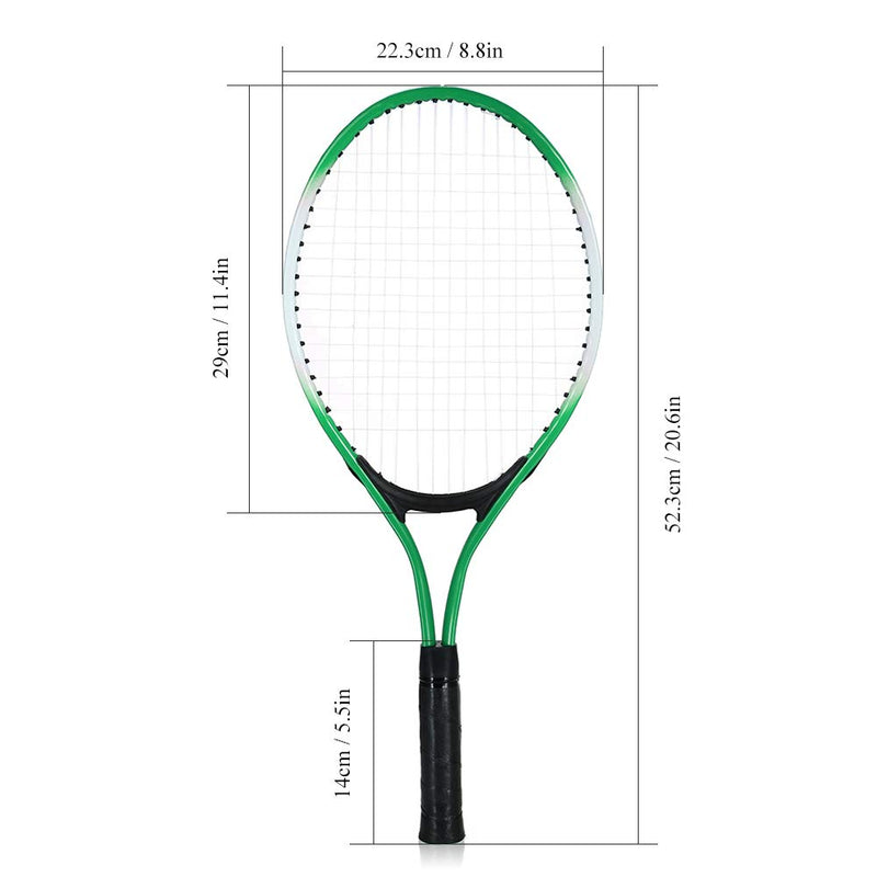 N/H Set of 2 Teenager's Tennis Racket with Free Ball for Training Tennis Carbon Fiber Top Steel Material Tennis String Green - BeesActive Australia