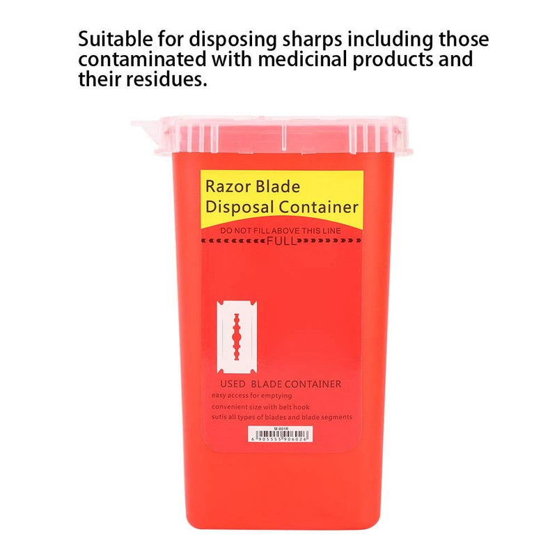 Sharps Disposal Case - Sharps Bin Disposal Blade Storage Box Tattoo Blade Syringe Needle Trash Waste Container Case (Red) Red - BeesActive Australia
