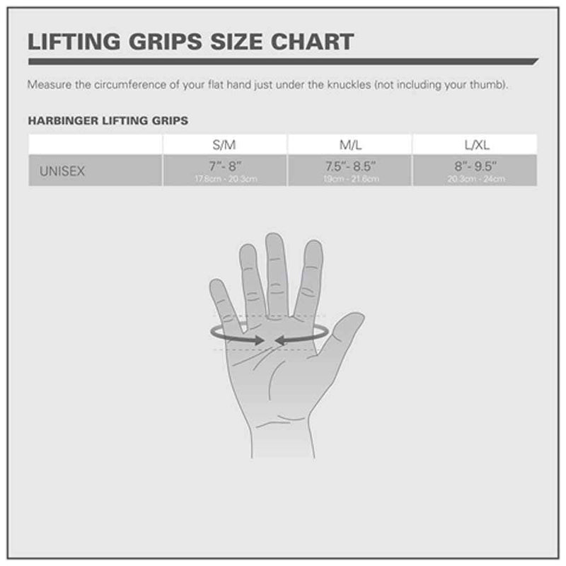 Harbinger Lifting Grips, Black, Medium/Large - BeesActive Australia