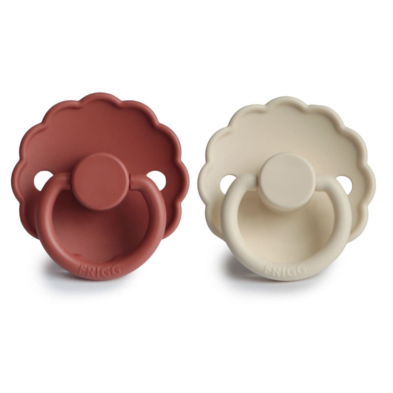 FRIGG Daisy SilkySoft Silicone Baby Pacifier | Made in Denmark | BPA-Free (Baked Clay/Cream, 6-18 Months) Baked Clay/Cream - BeesActive Australia