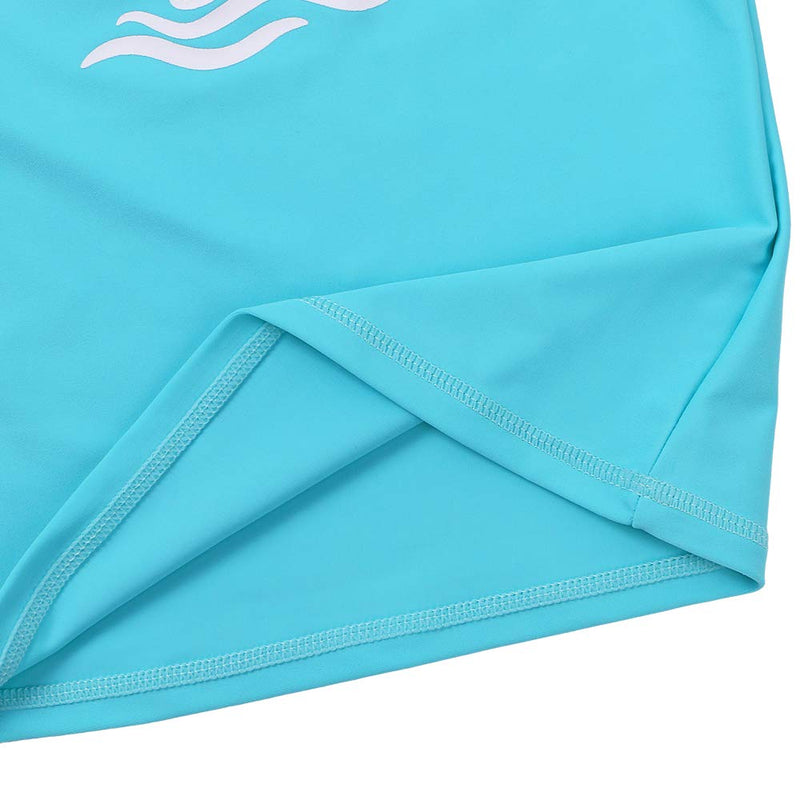 [AUSTRALIA] - TFJH E Girls & Boys Long Sleeve Rashgurad Swimsuit UPF 50+ Kids Swimwear Sunsuits Cyan 9-10 Years 