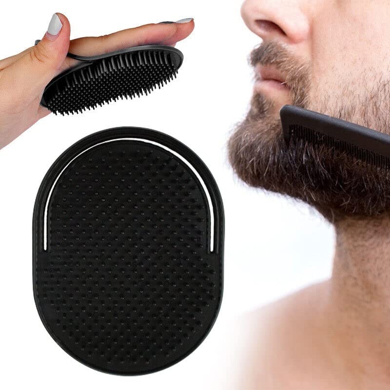 6PCS Men Hair Comb Brush Pocket Beard Mustache Palm Scalp Massage Travel,Hand Pocket Comb Scalp Massager Portable Soft Pocket Men Black Brush - BeesActive Australia
