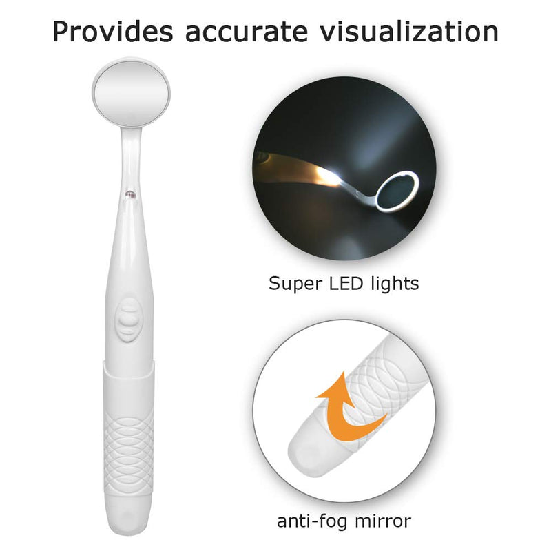 Dental Mirror with LED Light,Mornwell Dental Inspection Mirror Oral Mouth Tooth Mirror with Battery(Included) - BeesActive Australia