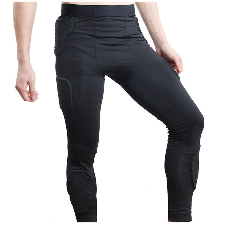 Men's Padded Compression Set Protector for Football Baseball Soccer Basketball Bike Rugby Paintball Snowboard Ski Volleyball Training Large long Trousers - BeesActive Australia