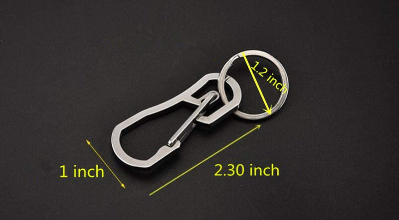 Alsmiley Carabiner Clip Retractable Ring Set Titanium KeyChain Quick Release Hooks for Men Women 1 Pack Black - BeesActive Australia