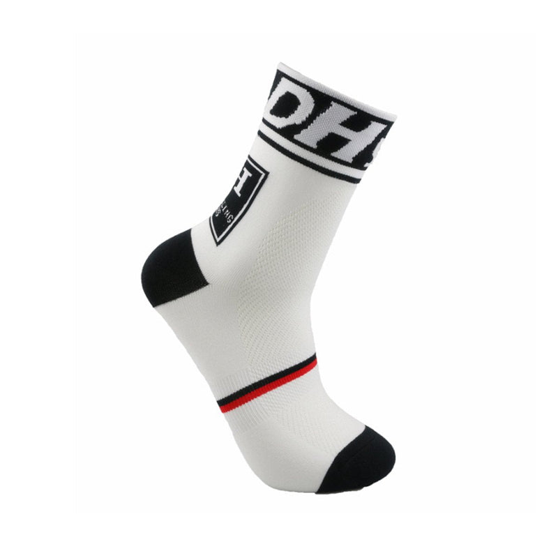 Men's Cycling Socks Unisex Breathable Sports Running Trekking Athletic Basketball Socks 3 Pairs(white+green+blue) - BeesActive Australia