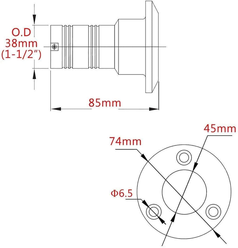 ISURE MARINE 1-1/2"(38mm) Boat Gas/Fuel/Diesel/Water/Waste Deck Fill/Filler with Keyless Cap 1-1/2" Marine Mirror- Polished 316 Stainless Steel Hardware for Boat Yacht Caravan DIESEL 1-1/2" - BeesActive Australia
