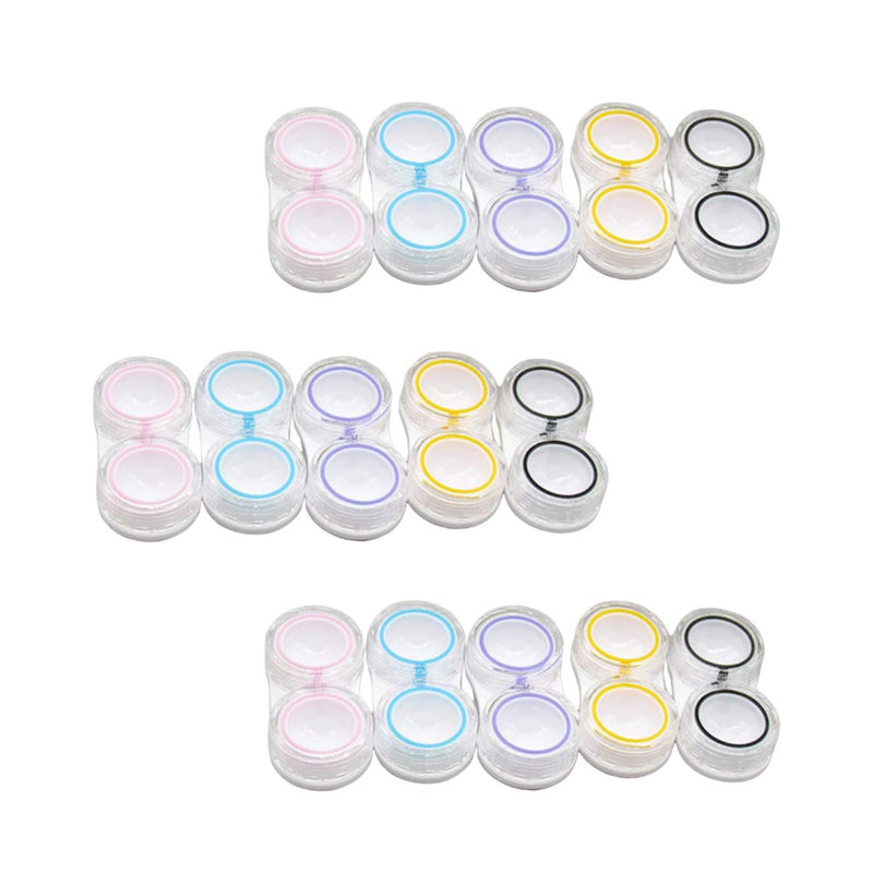 Exceart 15pcs Clear Cute Contact Lens Case Leak-Proof Durable Portable Storage Case Dual Box Container Holder for Contact Lense - BeesActive Australia