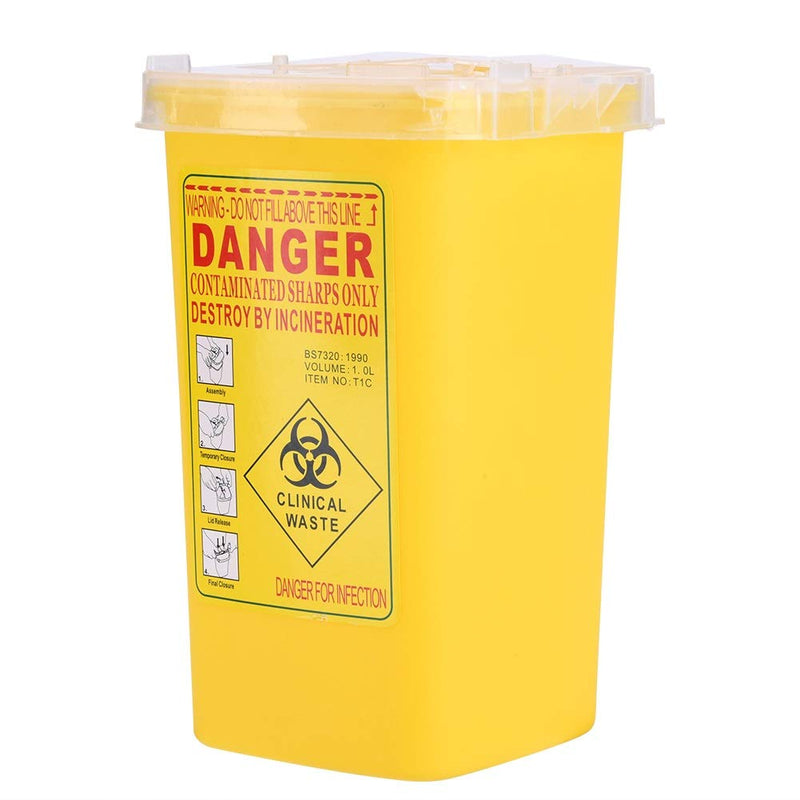 Needle Container - Tattoo Medical Plastic Sharps Container, Disposal Container, Medical Waste Box 1 Litre (Color : Yellow) - BeesActive Australia