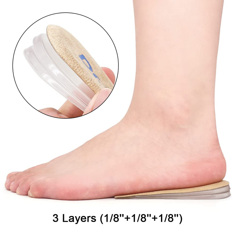 Dr. Foot's Adjustable Orthopedic Heel Lift Inserts, Height Increase Insole for Leg Length Discrepancies, Heel Spurs, Heel Pain, Sports Injuries, and Achilles tendonitis (Beige, 3 Layers) Beige 3 Layers: Small-Women's 4.5-9.5|Men's 6-8.5 - BeesActive Australia