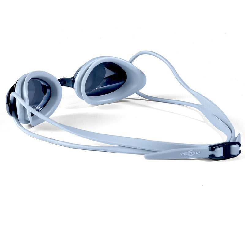 [AUSTRALIA] - PHELRENA Swimming Goggles, Professional Swim Goggles Anti Fog UV Protection No Leaking for Adult Men Women Kids Swim Goggles with Nose Clip, Ear Plugs, Protection Case and Interchangeable Nose Bridge Silver 