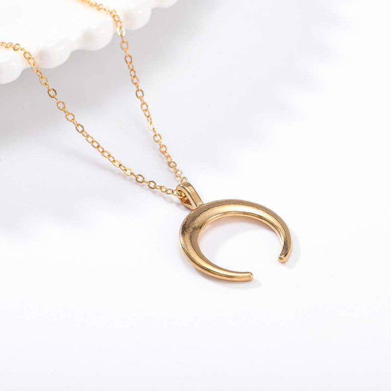 Jozape Layered Necklace Moon Pendant Necklace Bar Necklace Jewelry Chain for Women and Girls (Gold) Gold - BeesActive Australia