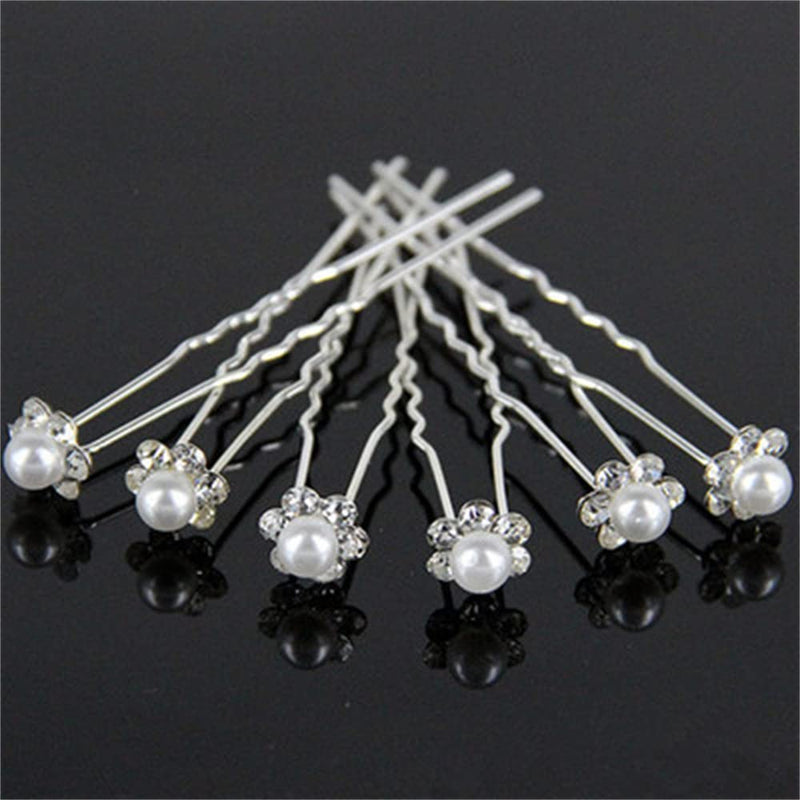 20 Pcs Pearl Hair Pins Wedding Bridal Flower Pins for Brides and Bridesmaids Hair Style - BeesActive Australia