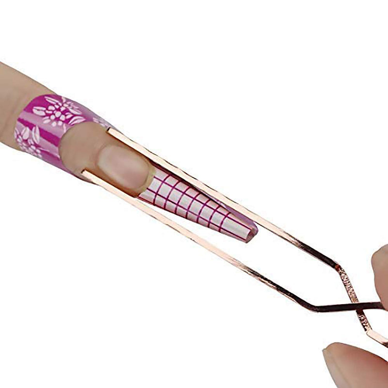 SILPECWEE 1 Pcs Colorful Stainless Steel Nail Art Pincher Cuticle Pusher False Nail Shaping Tweezers Multi-Function Manicure Tools No1 - BeesActive Australia