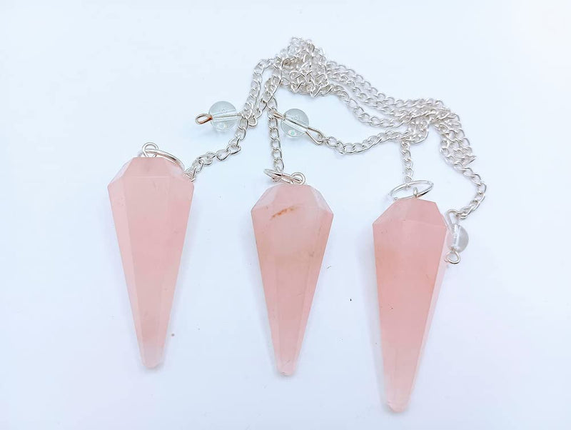 Crystal Pendulum Dowsing Pendulum Healing Crystals Orgonite Crystal Point Scrying Dowser 100% Genuine Gemstone Handcrafted Healing Crystal Gifts,Witchcraft Supplies (Rose Quartz Gemstone) Rose Quartz Gemstone - BeesActive Australia