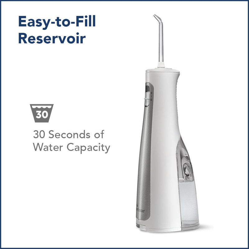 Waterpik Cordless Freedom Water Flosser, Portable and Waterproof Battery Powered Dental Plaque Removal Tool, Ideal for Travel, Small Bathrooms or In-Shower Use, White (WF-03UK010), White - BeesActive Australia