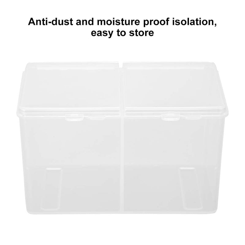 Cimenn 2 Grids Cotton Pads Swabs Container Nail Polish Glitter Powder Organizer Storage Box - BeesActive Australia