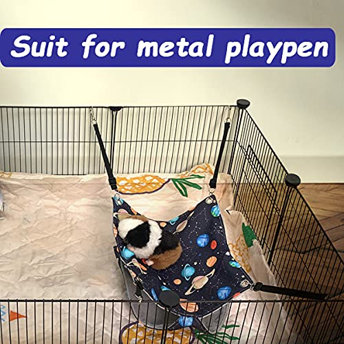 FULUE Ferret Rat Hammock Bed, Ferret Guinea Pig Nation Cage Accessories Kit Set Staff House and Hideouts Cave for Guinea Pig Ferret Black Galaxy - BeesActive Australia