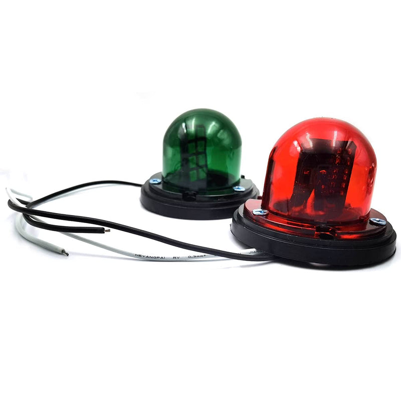 FainWan 2pcs Boat Yacht LED Light Green and Red Marine 12V Stainless Steel Bow Navigation Lights - BeesActive Australia