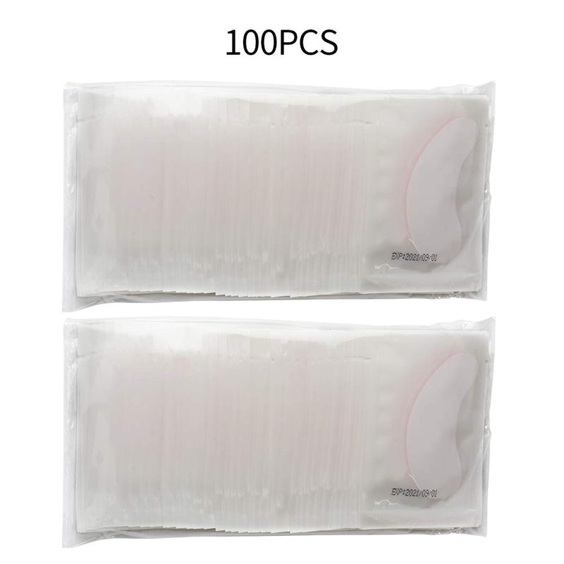 100 Pairs Hydrogel Under Eye Gel Patches Lint Free Eye Lash Pads Eyelash Extension Tool Mask Eyepads, Transparent/Pink Transparent-Pink - BeesActive Australia