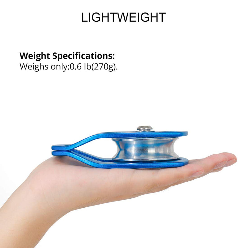 NewDoar 30 KN CE Certified Large Rescue Pulley Single/Double Sheave with Swing Plate Single Pulley - Blue 1pcs - BeesActive Australia