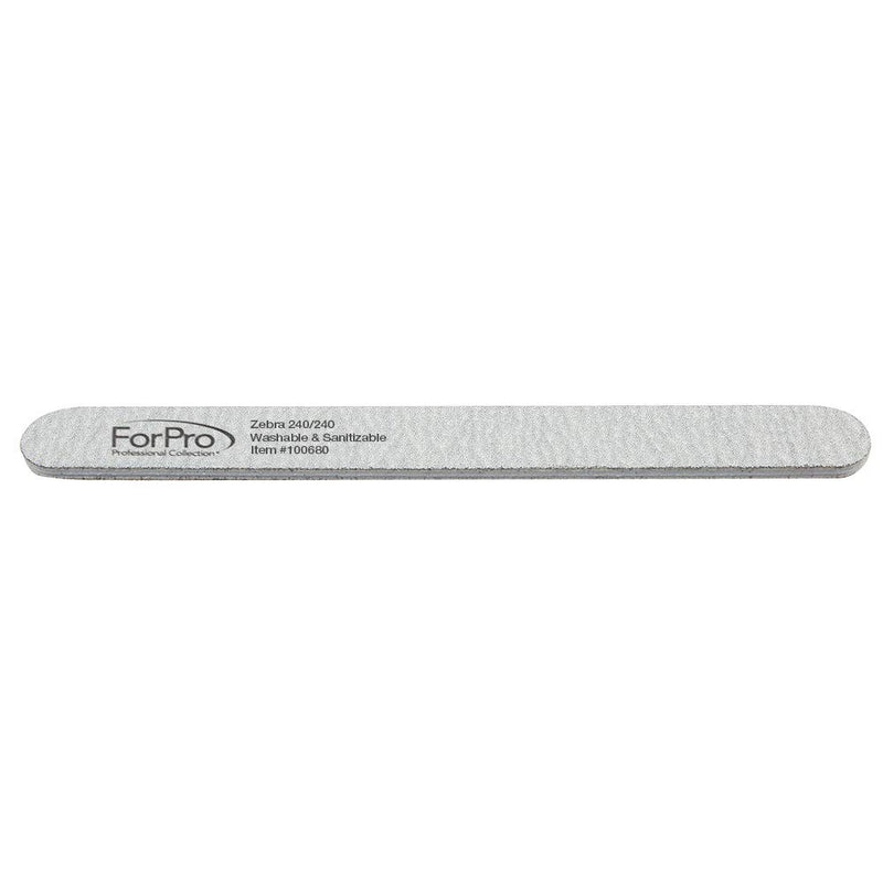 ForPro Zebra Foam Board, 240/240 Grit, Double-Sided Manicure Nail File, 7” L x .75” W 50-Count - BeesActive Australia