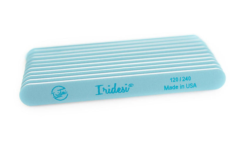 Iridesi Professional Nail Files and Buffers Blue 120 240 Grit Washable Emery Boards 7 Inches Long 12 Fingernail Files Per Pack - BeesActive Australia